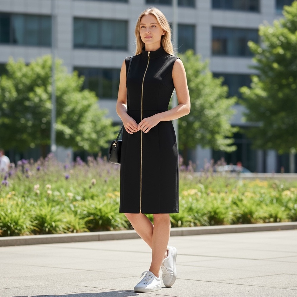 Tommy Hilfiger Black Sleeveless Midi Dress